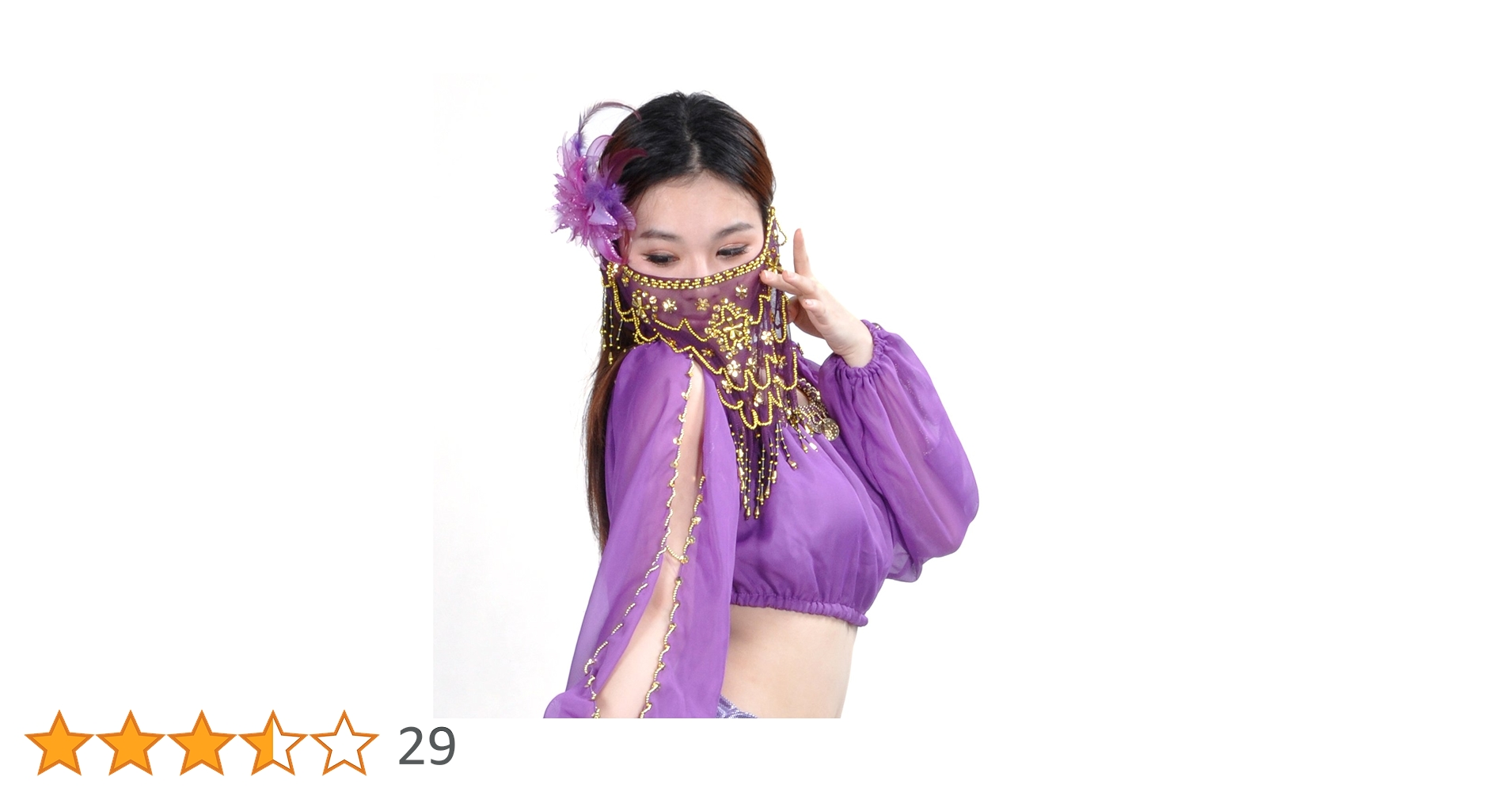 ☺︎セール☺︎ベリーダンス❤︎新品パープル☆ かわいいコスチューム+おまけつき Amazon.co.jp: [BellyLady] ベリーダンス衣装 フェイスベール